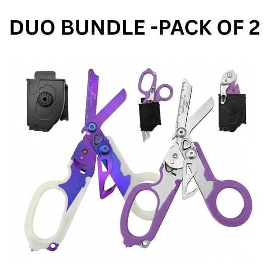 6-in-1 Foldable Trauma Shears  (Purple Duo) X.I. Products