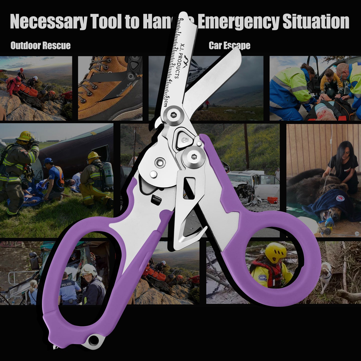 6-in-1 Trauma Shears (Purple)