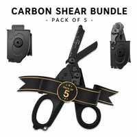 Carbon black trauma shears and holster graphic labeled pack of 5