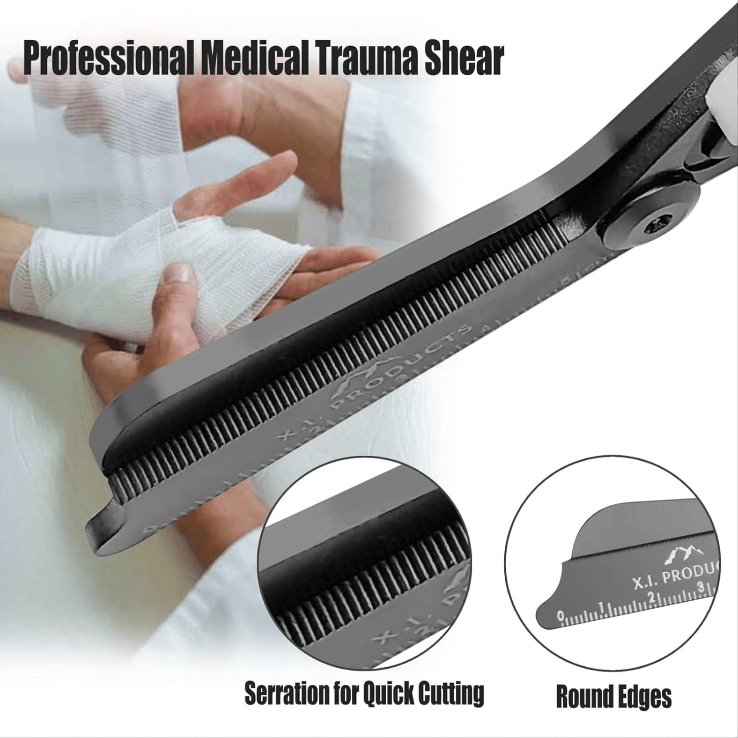 6-in-1 Foldable Trauma Shears - Carbon Black (Luminous) - X.I. Products