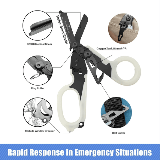 6-in-1 Foldable Trauma Shears (Carbon Duo) - X.I. Products