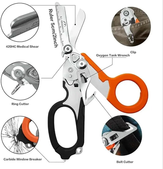 6-in-1 Trauma Shears (Orange and Black) X.I. Products