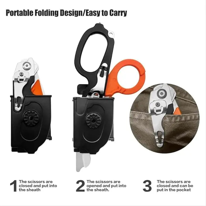 6-in-1 Trauma Shears (Orange and Black) X.I. Products