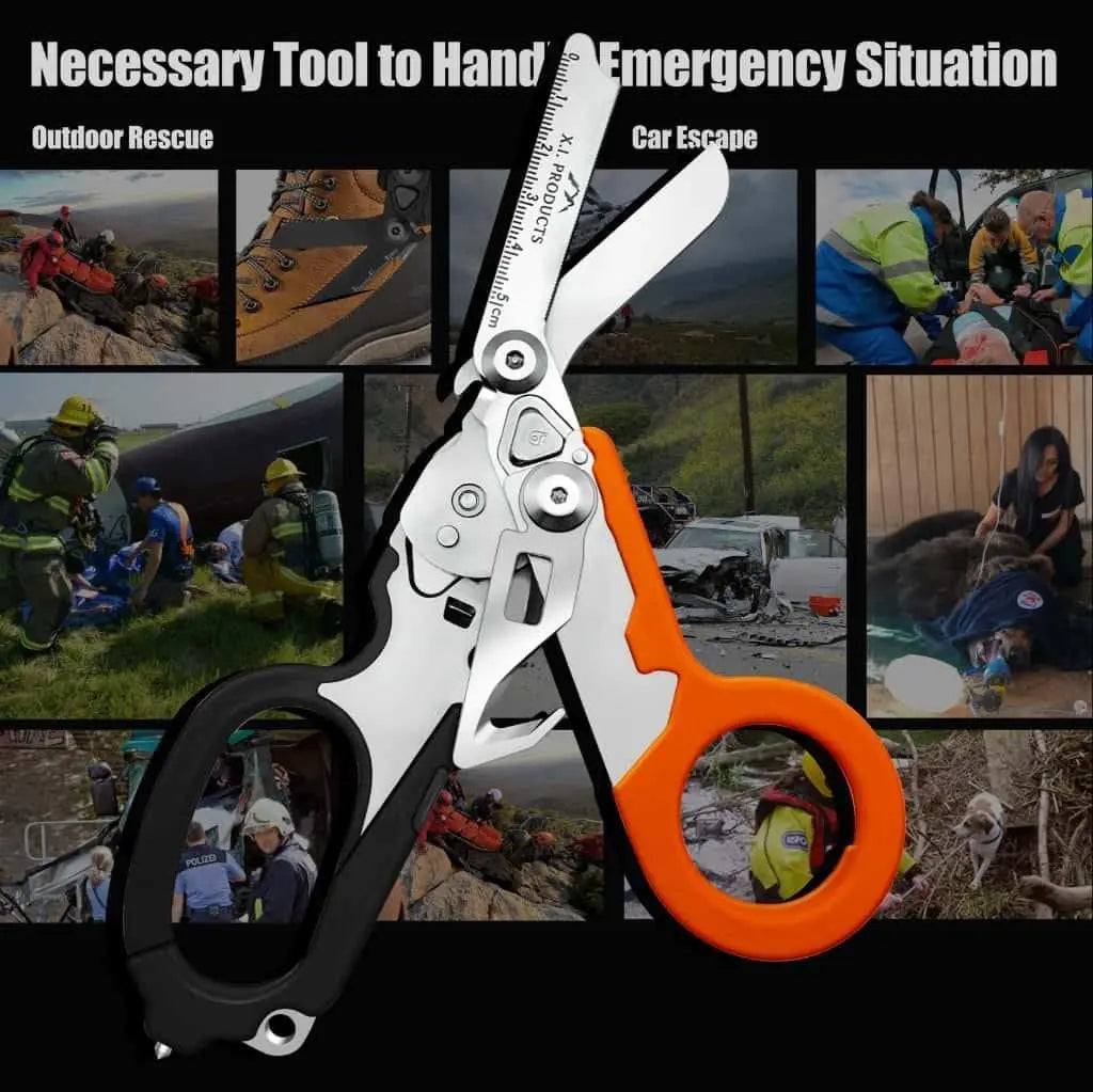 6-in-1 Trauma Shears (Orange and Black) X.I. Products
