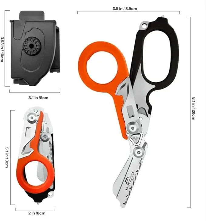 6-in-1 Trauma Shears (Orange and Black) X.I. Products